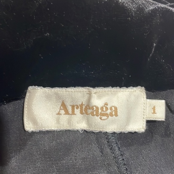 Arteaga Black Velvet High Rise Straight Leg Tie Waist Pants - Picture 3 of 10